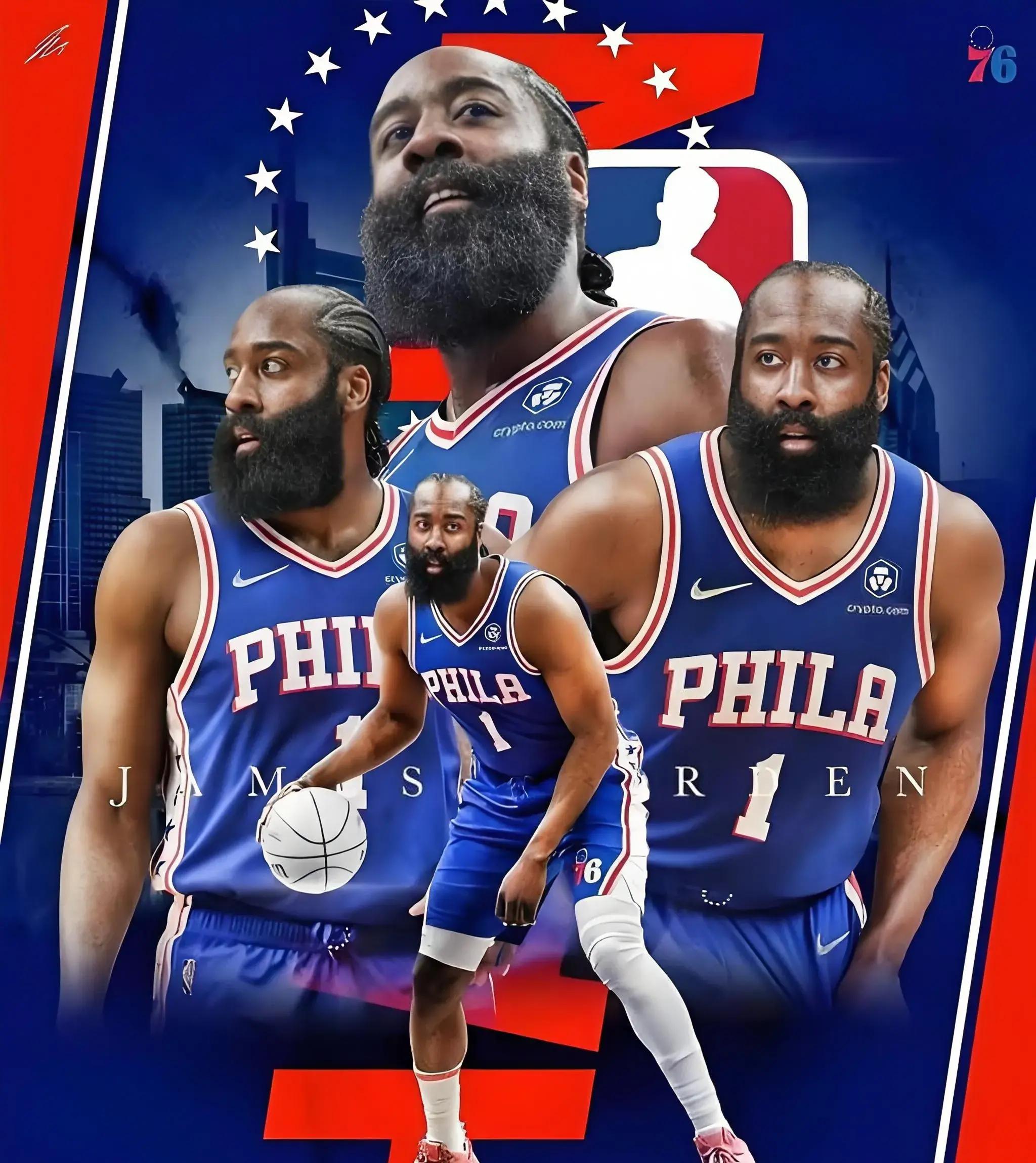 哈登10年后再入老鹰阵容，表扬团队配合精神